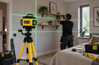 Poziomica laserowa 360 laser krzyżowy 4D 16 linii poziomnica 2xAKU zestaw niwelator zielona wiązka zasięg 45 m