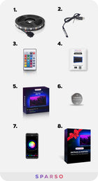 Taśma LED RGB 3m USB ledy do TV Podświetlenie Telewizora na pilota telefon kolorowe oświetlenie 5V IP20 za ekranem