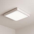 Lampa Sufitowa Plafon LED Czujnik Ruchu 2xE27 Biały Kwadratowy Natynkowy oświetlenie do korytarza, przedpokoju i klatki
