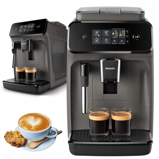 Automatyczny ekspres ciśnienowy do kawy z młynkiem philips EP1224/00 czarny americano, espresso, gorąca woda, 15 bar, zbiornik 1,8 l
