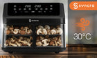 Frytkownica beztłuszczowa dwukomorowa AIR fryer 10l frytownica podwójna LCD czarny
