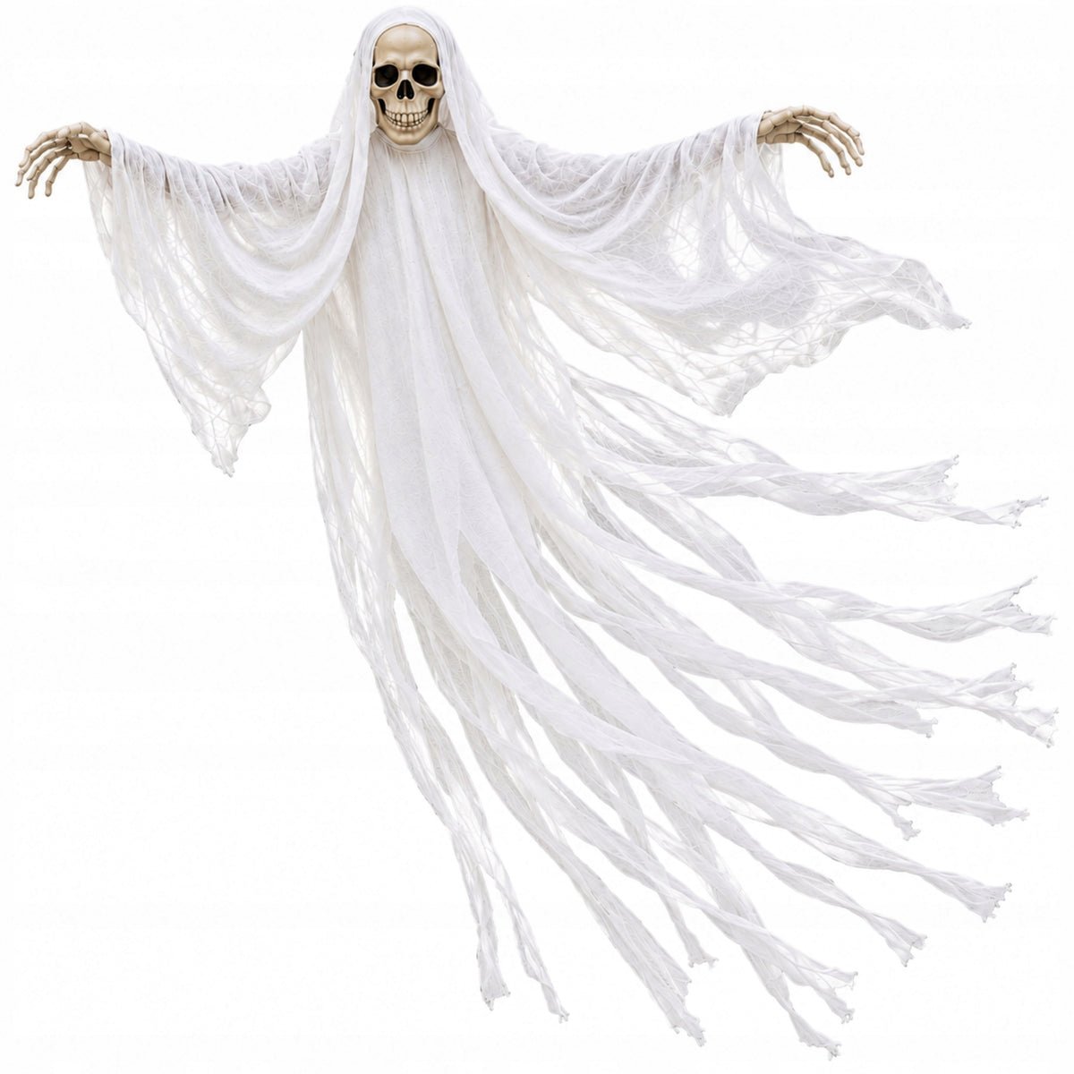 Kościotrup wiszący 116 cm biały duch dekoracja na Halloween ozdoba domu szkielet, straszak imprezowy, aranżacja wnętrza
