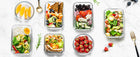 Szklane pojemniki na żywność pojemnik lunchbox do mikrofali lodówki 12szt ciasto, płyny, produkty sypkie, sushi