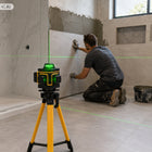 Poziomica laserowa 360 płaszczyznowa 4D laser krzyżowy zestaw PRO 16 lini zielony niwelator do glazury, remontu i prac
