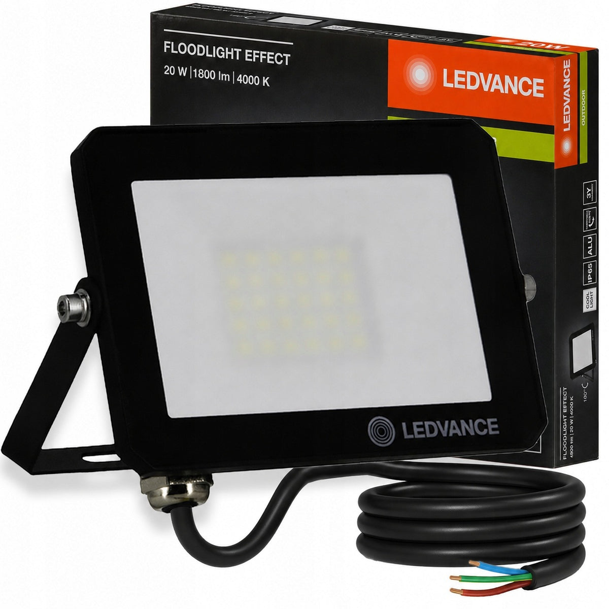 Naświetlacz LED Halogen Zewnętrzny Reflektor 20W 4000K 1800lm IP65 ledvance lampa do ogrodu, garażu i podjazdu, światło