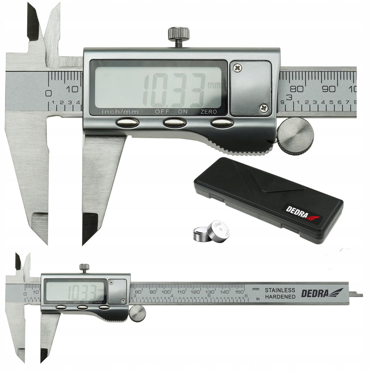 Suwmiarka Elektroniczna Cyfrowa 150mm Dokładność 0,01mm Nierdzewna dedra kaliper do pomiarów warsztatowych, bateria w