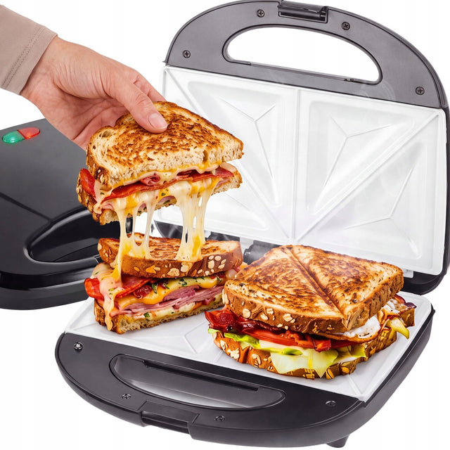 Opiekacz toster do kanapek ceramiczny do chrupiących tostów sandwich 750 w nominalna czarny