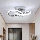 Lampa sufitowa plafon LED zyrandol biały nowoczesny 30W 6000K oprawa aluminiowa srebrna do salonu z wbudowanym źródłem