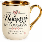 Elegancki kubek prezent na dzien nauczyciela dla najlepszej wychowawczyni porcelanowy do kawy i herbaty 330 ml upominek