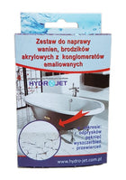 Zestaw do naprawy wanien i brodzików - Hydrojet - akryl papier pasta utwar. renowacja powierzchni, uzupełnianie ubytków