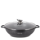 GARNEK 5,5 L MARMUROWY Patelnia Wok BRYTFANNA POKRYWA INDUKCJA GAZ KAMILLE garnek tradycyjny 32 cm 5.5 l aluminiowe