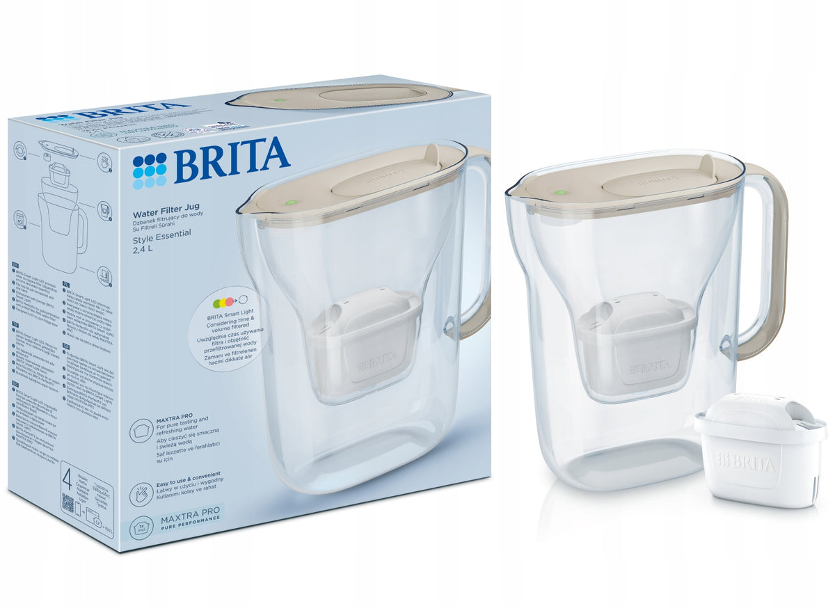 Brita Dzbanek Style Essential piaskowy i filtr maxtra PRO Pure Performance dzbanek filtrujący beżowy