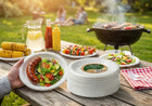 TALERZE PLASTIKOWE 22cm białe jednorazowe 100szt Talerz Grill Plastikowy naczynia na piknik, ognisko, przyjęcie i