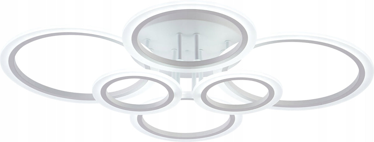 Lampa sufitowa LED zyrandol ring matowy biały 132W vargo + pilot DL1005 plafon okrągły ze zmienną barwą światła