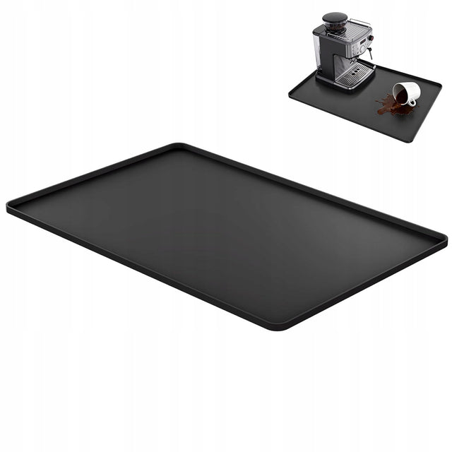 Mata pod ekspres do kawy – uniwersalna antypoślizgowa mata silikonowa 50x40CM ochrona blatu kuchennego, podkładka kuchenna, czarna
