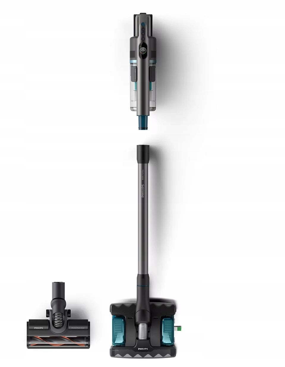 Odkurzacz pionowy Philips 8000 Aqua Plus XC8055/01 80 min mycie bezprzewodowy akumulatorowy, tryb ręczny, sprzątanie na