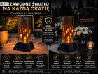 Lampion solarny 3D LED znicz szklany efekt nieskończoności premium 27,5cm na grób, dekoracja cmentarna, wielokolorowa