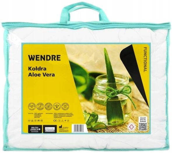 Kołdra aloe vera 160x200 aloes medyczna komfortowa całoroczna, poszycie z mikrofazy, wypełnienie poliestrowe