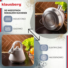 Czajnik z gwizdkiem Stalowy Szary MAT 2,5l klausberg KB-7949 indukcja gaz imbryk kuchenny do gotowania wody, na herbatę