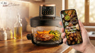 Frytkownica beztłuszczowa 1800W Air Fryer 12 programów 2 szklane misy 6L+4L czarny