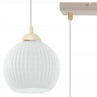Lampa wisząca sufitowa żyrandol kaszmirowy BEŻ glamour kule nad stół wyspę 4-punktowa, gwint E27, metalowa, 100 cm, do