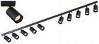 Lampa Sufitowa Listwa Szyna Spot 10x GU10 PREMIUM Kinkiet Solidna i Trwała oprawa oświetleniowa metalowa czarna do