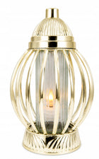 Znicz Lampion Piękny Kula Gold Złoty Metalizowany duży 28 cm lampka nagrobna LED, dekoracja na grób, ozdoba cmentarna