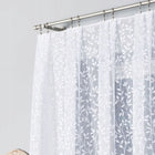 Firana żakardowa ZUZANNA 300x150cm prosta w kwiaty (gotowa) z obszyciem firanka biała na żabki, pojedyncza dekoracja