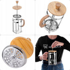 Zaparzacz do herbaty kawy ziół tłokowy kawiarka dzbanek szklany sitko 800ml French press, praska, 4 filiżanki, można