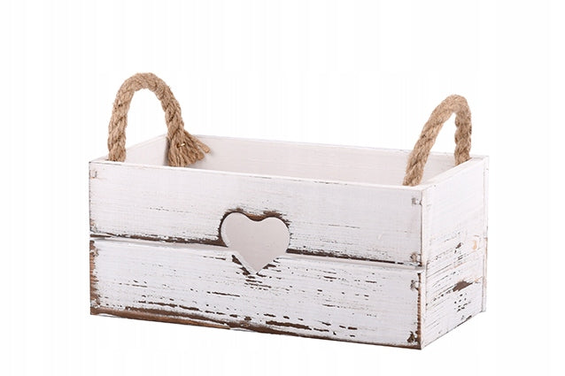 Biała skrzynka drewniana na kwiaty zioła wrzosy osłonka prostokątna 25 × 13 × 11 cm do roślin