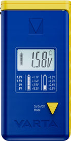 Varta tester baterii Miernik LCD AAA AA 9V guzikowe sprawdzanie stanu naładowania ogniw i akumulatorów, kontrola