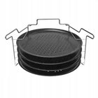 Forma do pizzy z powłoka marmurkową, podstawka stal, zestaw 5 elementów blacha do pieczenia, okrągła metalowa 32,3 cm
