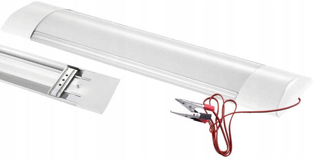 Lampa LED Natynkowa Biała do Kampera Robocza Sufitowa Ogrodowa 15W 60cm 12V Plafon liniowy 1200 lm, zimna barwa 6500K, do przyczepy i łodzi