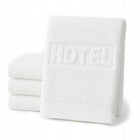 RĘCZNIK KĄPIELOWY BIAŁY DUŻY HOTELOWY 550G BAWEŁNA NAPIS HOTEL 100% 70x140 antybakteryjny szybkoschnący gładki