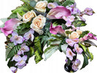 Wiązanka + bukiet Kwiaty Stroik na Grób Cmentarz Sztuczne Orchidee Róże do wazonu, dekoracja nagrobna 70 cm