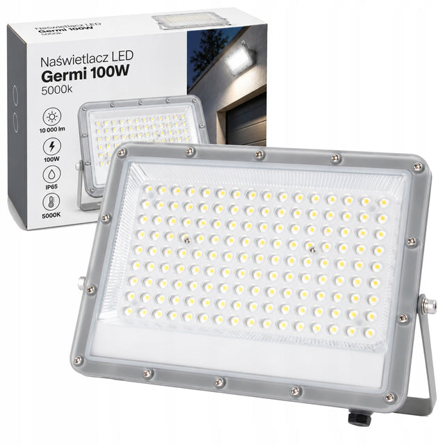 Halogen LED Naświetlacz 100W lampa biały neutralny 5000K zewnętrzny IP65 reflektor 10000 lm do ogrodu i oświetlenia posesji