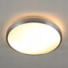 Lampa sufitowa plafon natynkowy okrągły 34cm do LED 2 x E27 chrom oprawa oświetleniowa, biało-srebrna, bez żarówek