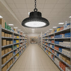 Lampa przemysłowa hermetyczna LED UFO 100W 10000lm IP65 magazyn hala sklep oprawa high bay, sufitowa, aluminiowa czarna