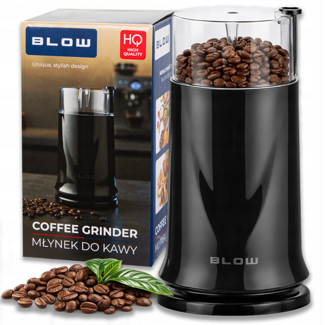 Młynek elektryczny do mielenia kawy cukru orzechów zboża grinder mocny 200W rozdrabniacz przypraw, ostrzowy, pojemność 50 g