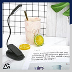 LAMPKA DO CZYTANIA KSIĄŻEK LED NOCNA BIURKOWA BEZPRZEWODOWA USB Z KLIPSEM akumulatorowa 26 cm czarna do łóżka i podróży