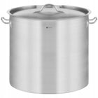 STALOWY GARNEK KOCIOŁ INDUKCJA Z POKRYWKĄ 30x30 cm naczynie kuchenne 20 l do gotowania dużych porcji, wysokość 34 cm