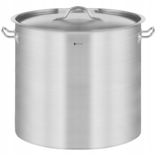 Stalowy garnek kocioł indukcja z pokrywką 30x30 cm naczynie kuchenne 20 l do gotowania dużych porcji, wysokość 34 cm