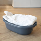 Miska plastikowa na pranie bieliznę 30l miednica wanienka owalna uchwytami pojemnik do namaczania odzieży szary 59x24 cm