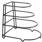 Stojak na patelnie pokrywki organizer 4-poziomowy stalowy czarny solidny 27 cm stal nierdzewna