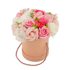 Flowerbox z kwiatami mydlanymi 22 SZT bukiet w pudełku prezent flower BOX pachnąca dekoracja do wnętrz, 20 cm, na