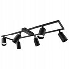 Lampa sufitowa natynkowa ruchoma 6xGU10 oprawa halogenowa LED spot czarna plafon metalowy regulowane reflektory do