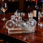 Prezent dla Męża Chłopaka Karafka w Kształcie Motocykla Motor do Whisky szklany pojemnik na alkohol 500 ml, naczynie na