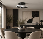 Lampa sufitowa LED Żyrandol Ring 20W 2000 lm Plafon Okręgi SuperLED oprawa wisząca czarna aluminiowa do salonu kuchni