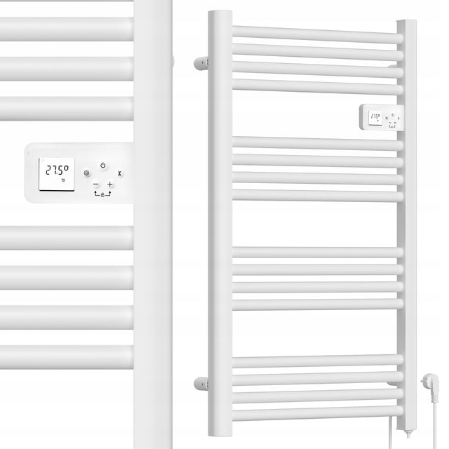 Grzejnik łazienkowy elektryczny drabinka ścienny termostat duża MOC 500W 535 mm 970 mm grzewcza biały