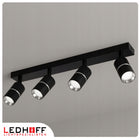 Lampa sufitowa LED szyna SPOT oprawa halogenowa 4x GU10 TUBA CZARNA srebrna aluminiowa listwa oświetleniowa, 4 punkty
